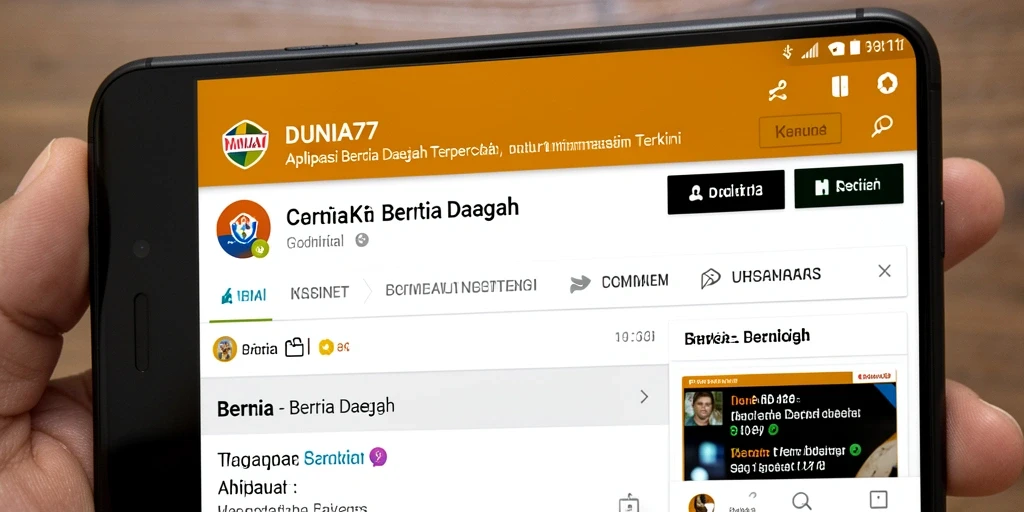 Tampilan antarmuka utama DUNIA77 yang informatif dan mudah digunakan.