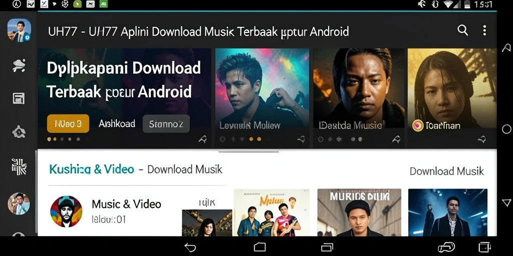 Antarmuka UH77 yang sederhana untuk Download Musik.