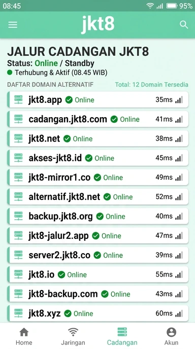 Tampilan link alternatif jkt8