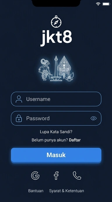 Tampilan halaman login jkt8